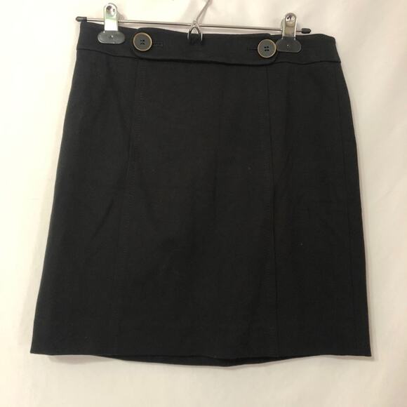 Loft Black Pencil Skirt Career Office Wear Short Womens 2 Dark Academia Preppy - Picture 1 of 6